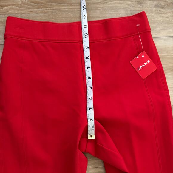 SPANX PerfectFit Ponte Slim Straight Pant Red M Regular - Picture 6 of 12